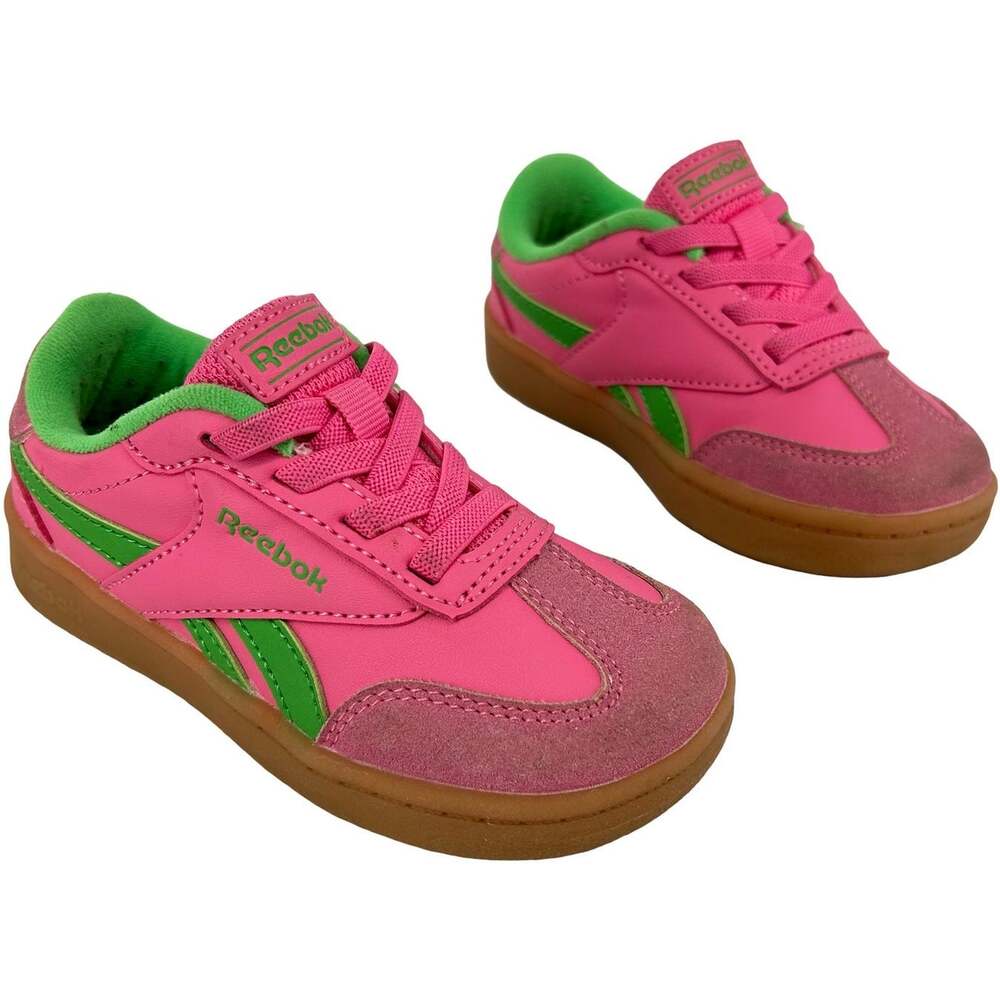 Toddler Pink Green Reebok Smash Edge Gum Sole Casual Sneakers Shoes 8K